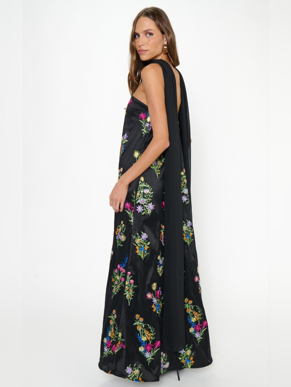Show Me Your MuMu Riley Maxi Ethereal Sequins Black Dress M Wedding Party Formal - Picture 5 of 10